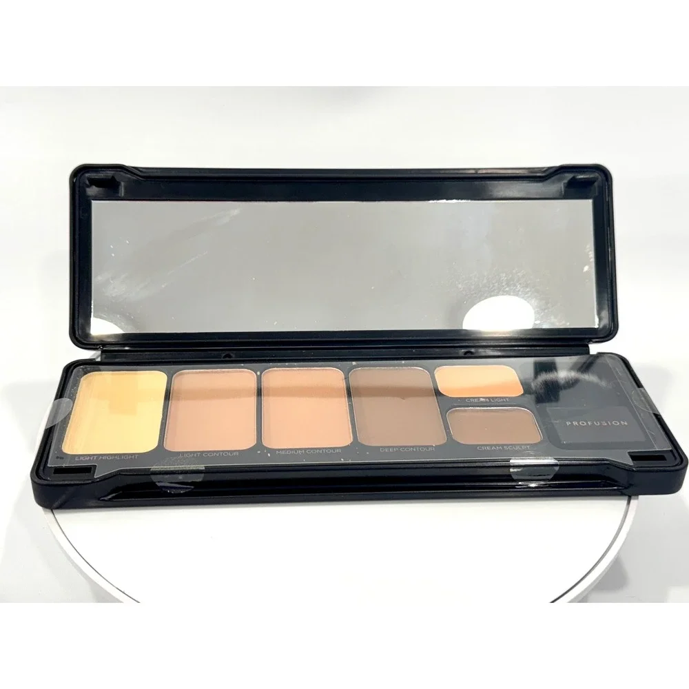 Profusion Cosmetics 6 Shade Contour Palette and Brush Kit 6873-11SET Black Case